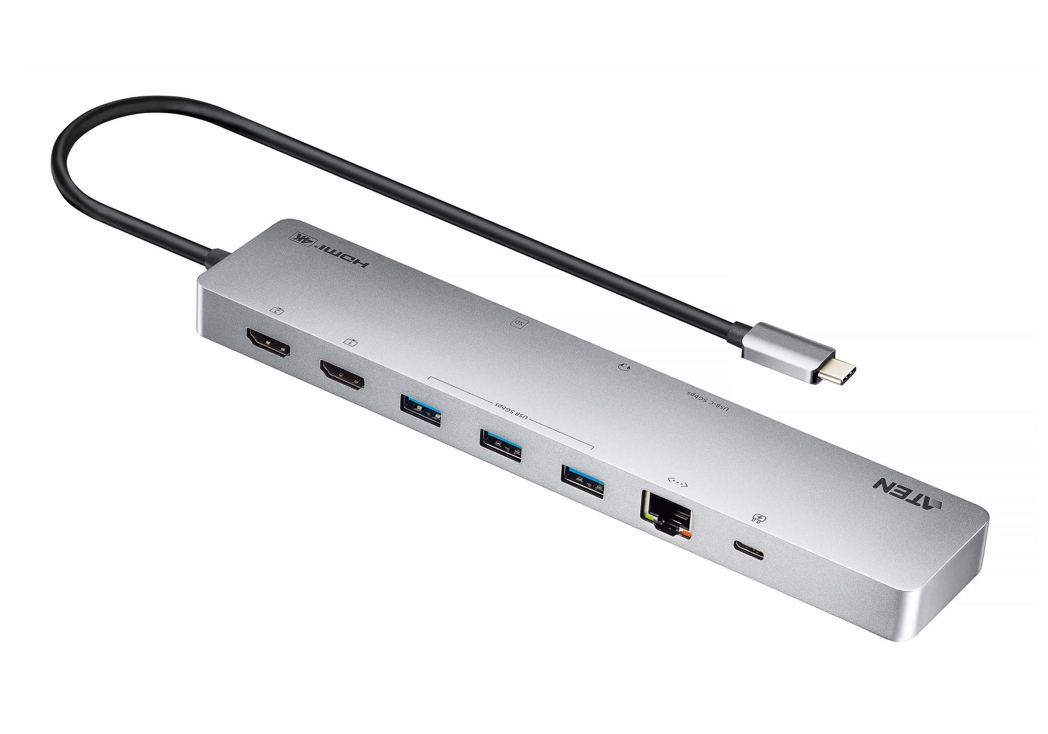 ATEN 11-IN-1 USB-C MULTIPORT DOCK WITH POWER PASS-THROUGH